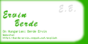 ervin berde business card